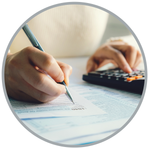 Person completing tax forms