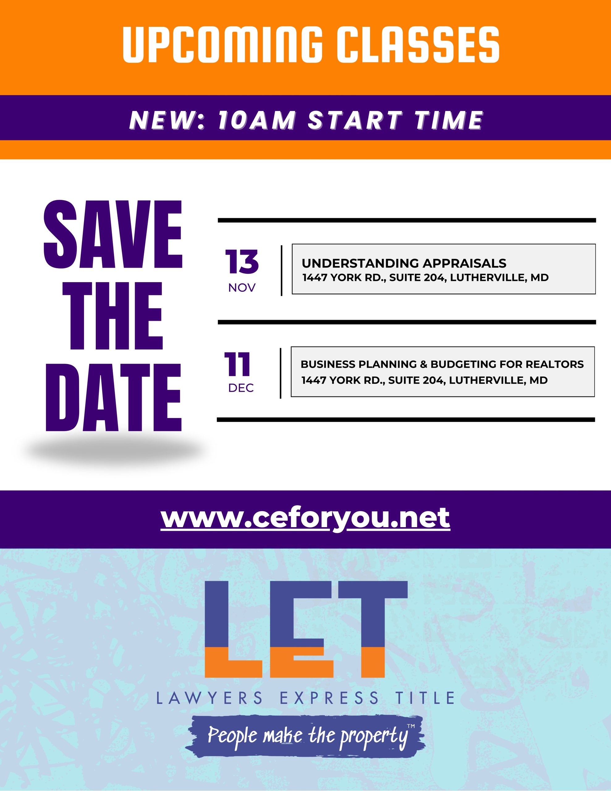LET CE Classes NOV - Dec 2025 WEB Flyer 85 x 11 in